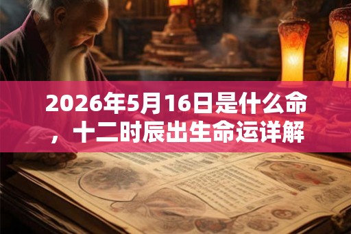 2026年5月16日是什么命，十二时辰出生命运详解