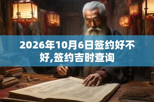 2026年10月6日签约好不好,签约吉时查询