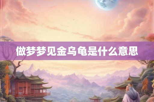 做梦梦见金乌龟是什么意思
