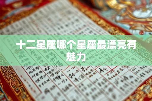 十二星座哪个星座最漂亮有魅力
