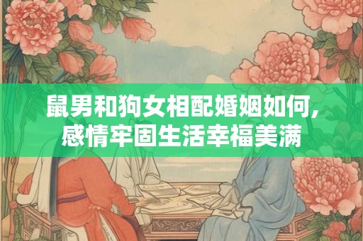 鼠男和狗女相配婚姻如何,感情牢固生活幸福美满