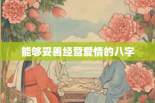 能够妥善经营爱情的八字