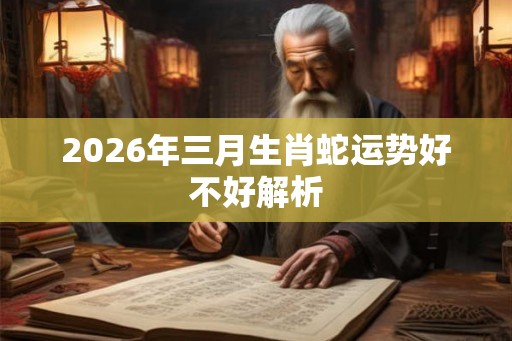 2026年三月生肖蛇运势好不好解析