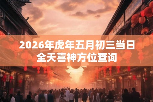 2026年虎年五月初三当日全天喜神方位查询