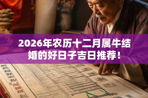 2026年农历十二月属牛结婚的好日子吉日推荐！