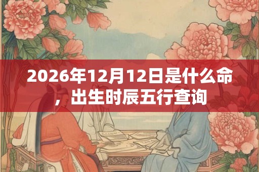 2026年12月12日是什么命，出生时辰五行查询