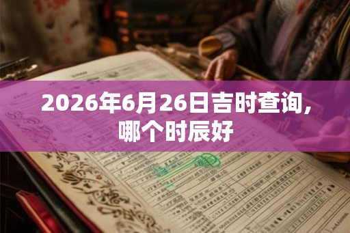 2026年6月26日吉时查询,哪个时辰好