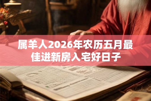 属羊人2026年农历五月最佳进新房入宅好日子