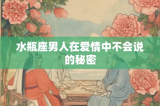 水瓶座男人在爱情中不会说的秘密