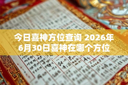 今日喜神方位查询 2026年6月30日喜神在哪个方位 今日喜神方位查询 2026年6月30日喜神在哪个方位