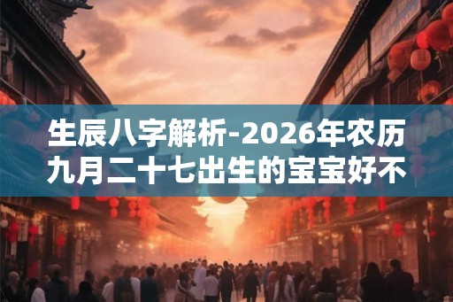 生辰八字解析-2026年农历九月二十七出生的宝宝好不好 生辰八字解析-2026年农历九月二十七出生的宝宝好不好