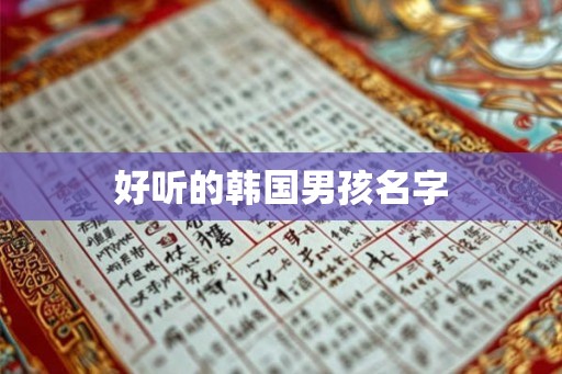 好听的韩国男孩名字
