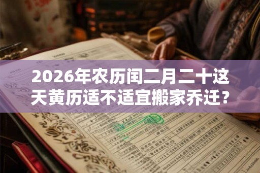 2026年农历闰二月二十这天黄历适不适宜搬家乔迁？