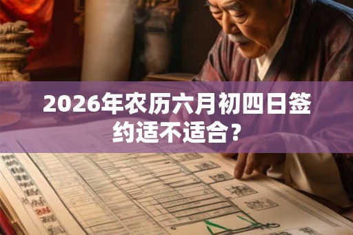 2026年农历六月初四日签约适不适合？