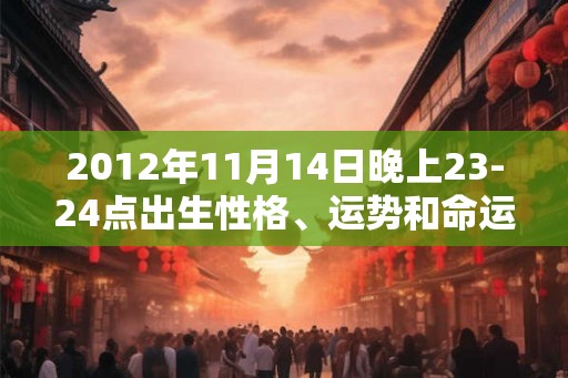 2012年11月14日晚上23-24点出生性格、运势和命运 2012年11月14日晚上23-24点出生性格、运势和命运