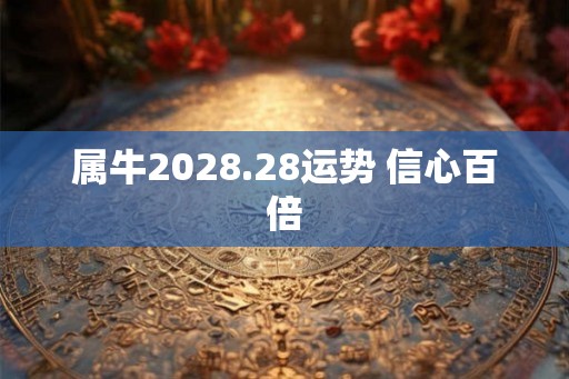 属牛2028.28运势 信心百倍