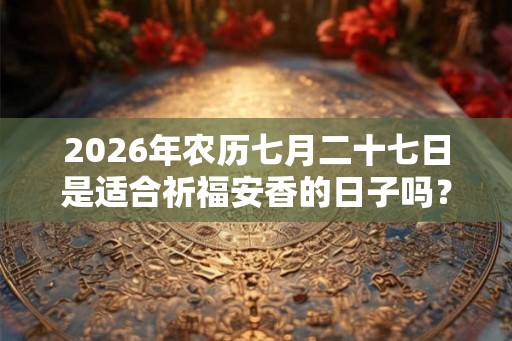 2026年农历七月二十七日是适合祈福安香的日子吗？