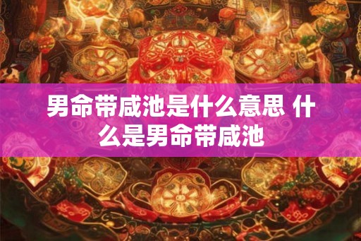男命带咸池是什么意思 什么是男命带咸池