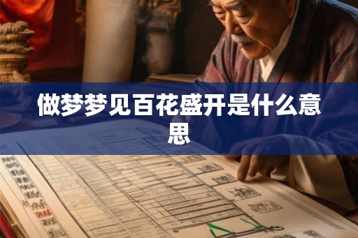 做梦梦见百花盛开是什么意思