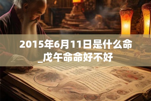 2015年6月11日是什么命_戊午命命好不好