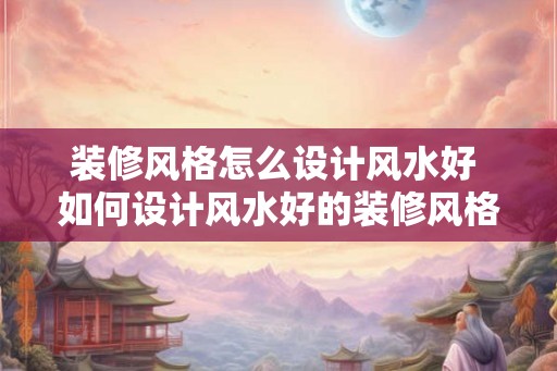 装修风格怎么设计风水好 如何设计风水好的装修风格