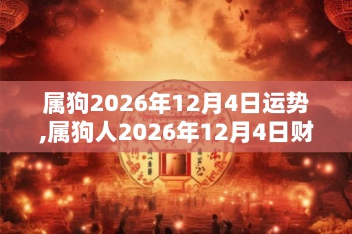 属狗2026年12月4日运势,属狗人2026年12月4日财运,生肖狗2026年12月4日运势