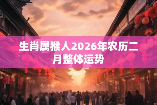 生肖属猴人2026年农历二月整体运势