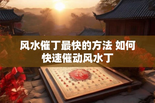 风水催丁最快的方法 如何快速催动风水丁