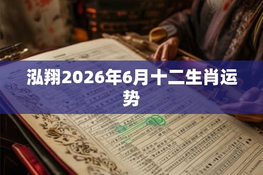 泓翔2026年6月十二生肖运势