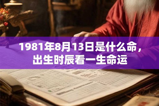 1981年8月13日是什么命,出生时辰看一生命运 1981年8月13日是什么命,出生时辰看一生命运