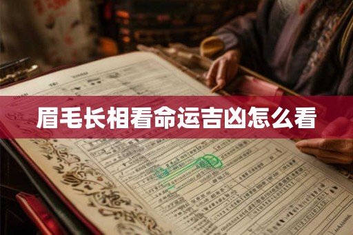 眉毛长相看命运吉凶怎么看