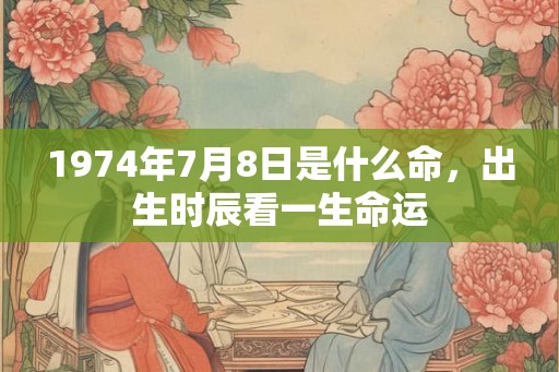1974年7月8日是什么命，出生时辰看一生命运