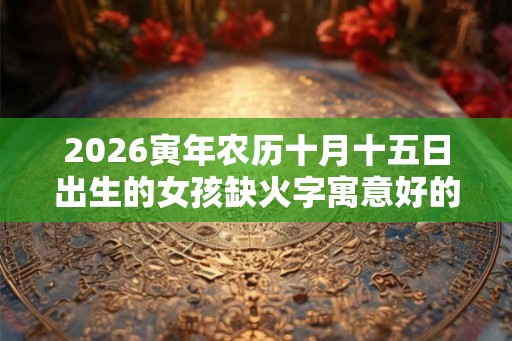 2026寅年农历十月十五日出生的女孩缺火字寓意好的字