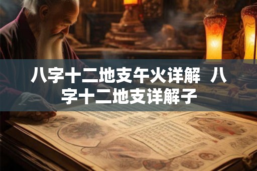 八字十二地支午火详解  八字十二地支详解子