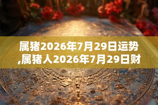 属猪2026年7月29日运势,属猪人2026年7月29日财运,生肖猪2026年7月29日运势