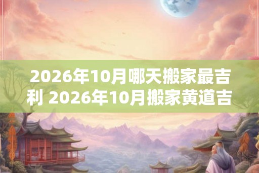 2026年10月哪天搬家最吉利 2026年10月搬家黄道吉日查询 2026年10月哪天搬家最吉利 2026年10月搬家黄道吉日查询
