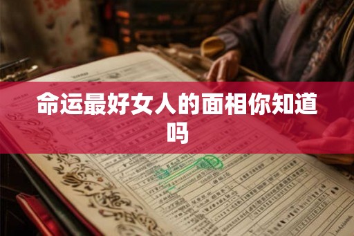 命运最好女人的面相你知道吗