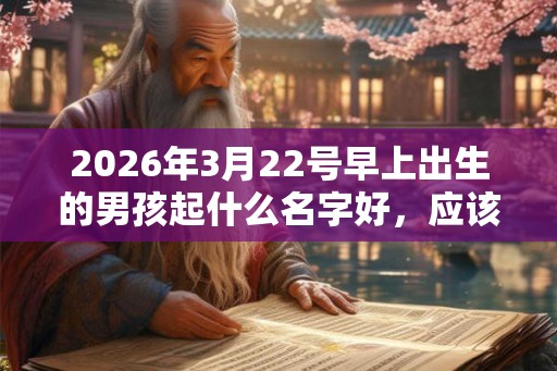 2026年3月22号早上出生的男孩起什么名字好,应该取名字比较适合? 2026年3月22号早上出生的男孩起什么名字好,应该取名字比较适合?