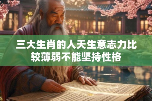 三大生肖的人天生意志力比较薄弱不能坚持性格