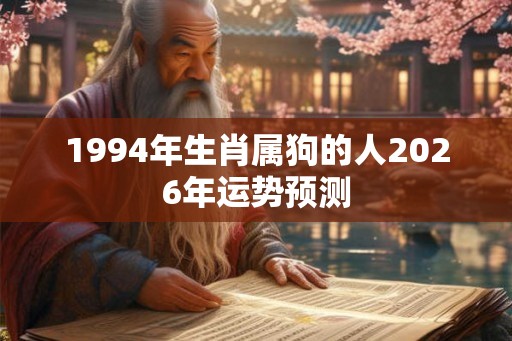 1994年生肖属狗的人2026年运势预测