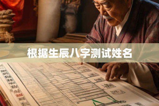根据生辰八字测试姓名