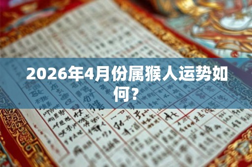 2026年4月份属猴人运势如何？