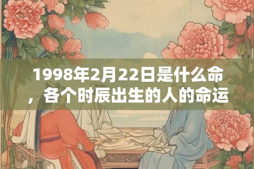 1998年2月22日是什么命，各个时辰出生的人的命运