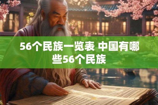 56个民族一览表 中国有哪些56个民族