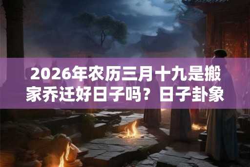 2026年农历三月十九是搬家乔迁好日子吗？日子卦象好吗？