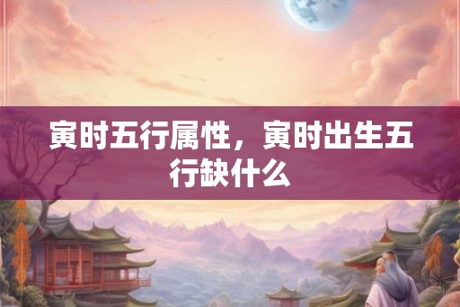寅时五行属性，寅时出生五行缺什么