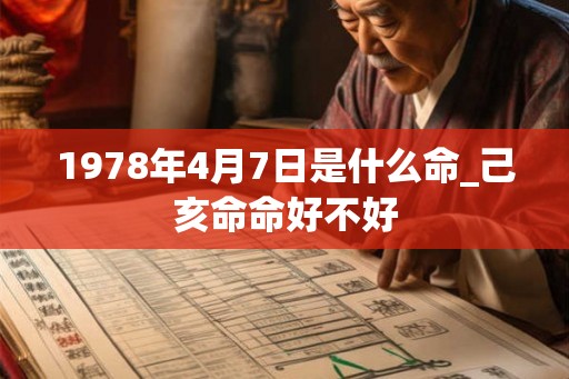 1978年4月7日是什么命_己亥命命好不好