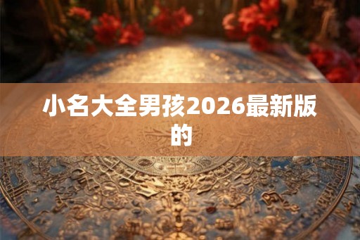 小名大全男孩2026最新版的