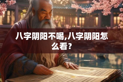 八字阴阳不喝,八字阴阳怎么看？