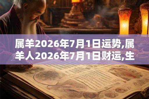 属羊2026年7月1日运势,属羊人2026年7月1日财运,生肖羊2026年7月1日运势